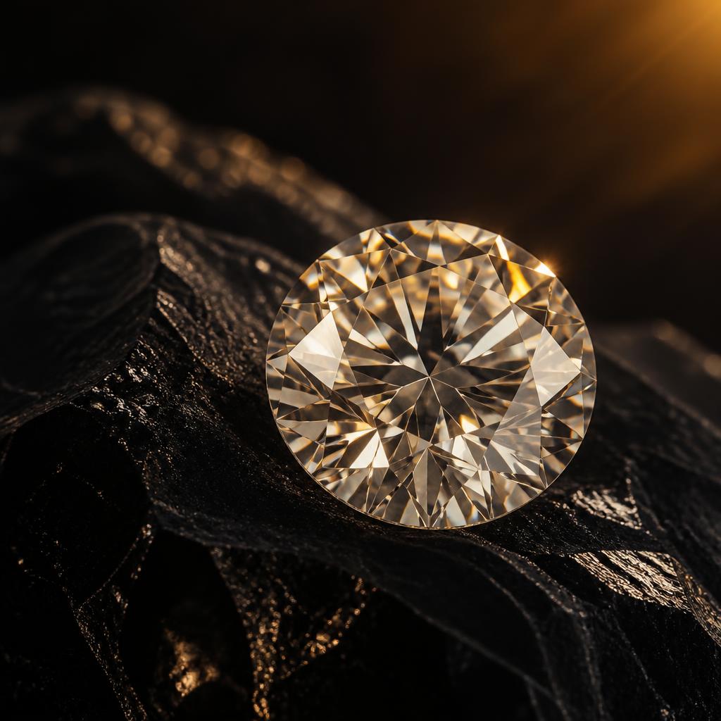 Natural diamond under inspection